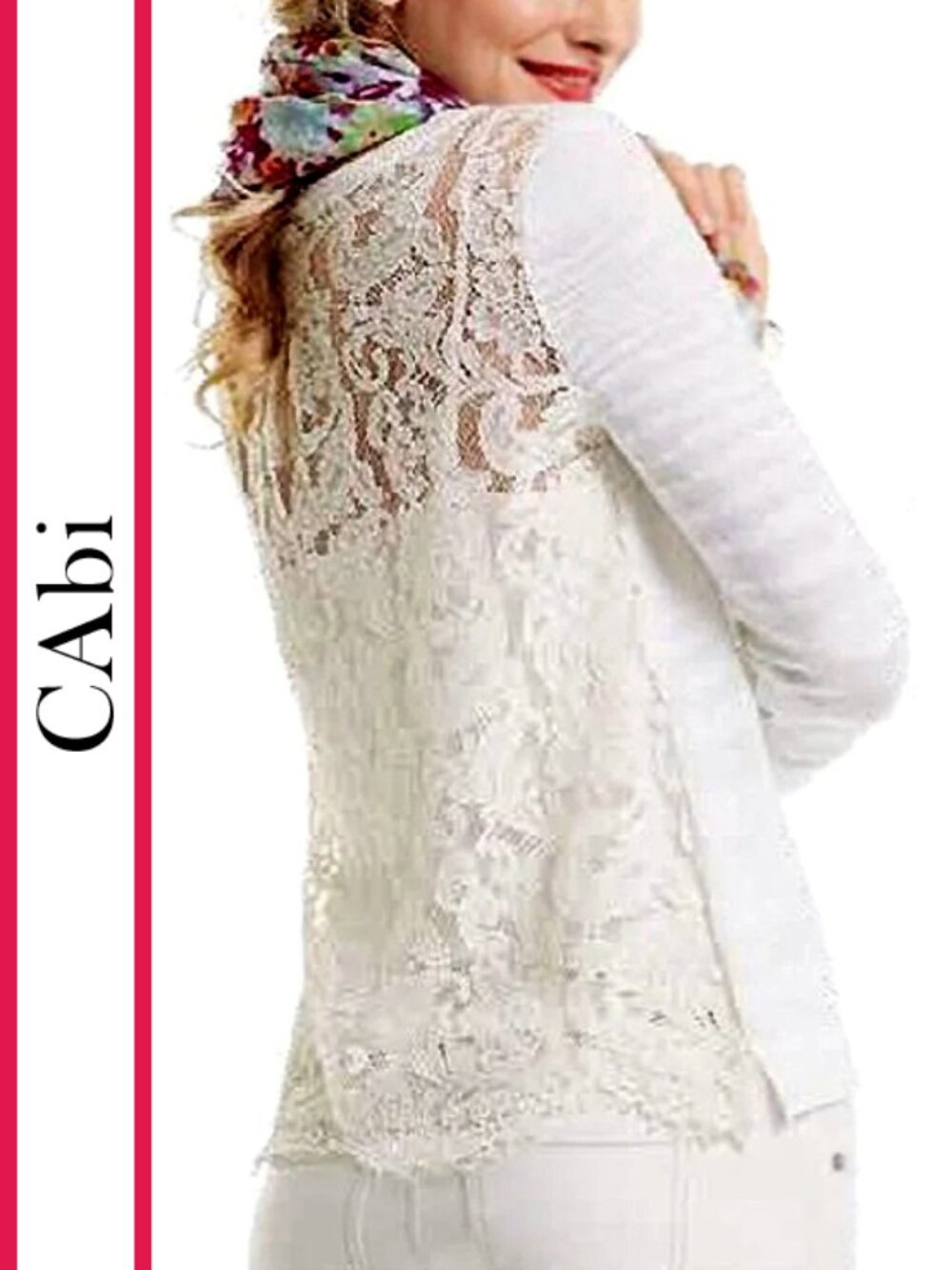 CAbi | 'Sophia' Lace Back Knit Top - Picture 6 of 10